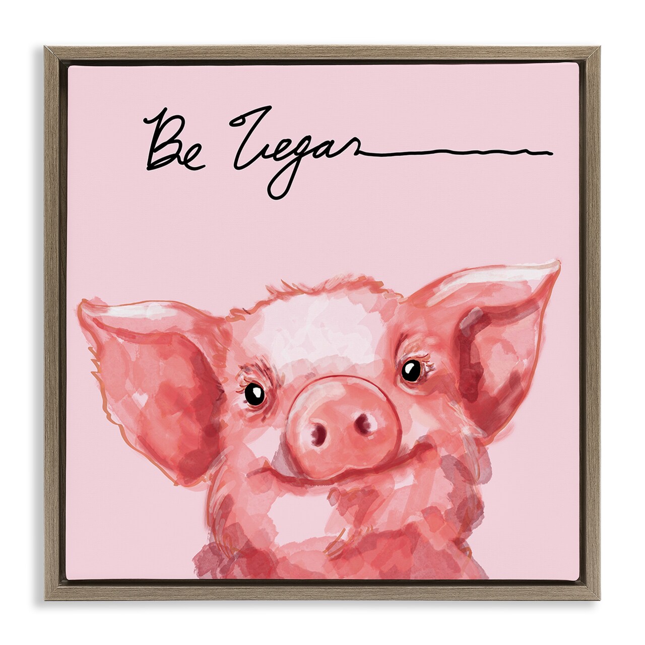 Stupell Industries Be Vegan Cute Pig Floating Frame By Stella Chang